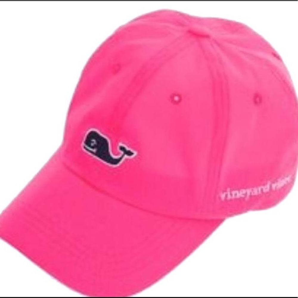 Neon pink vineyard vines hat